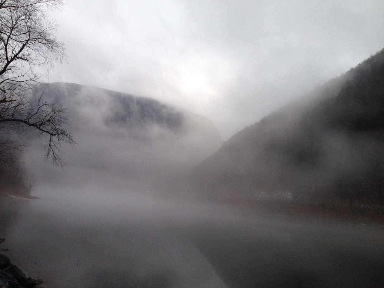 Fog shrouds the gap in Delaware Water Gap National Recreation Areas. DC
