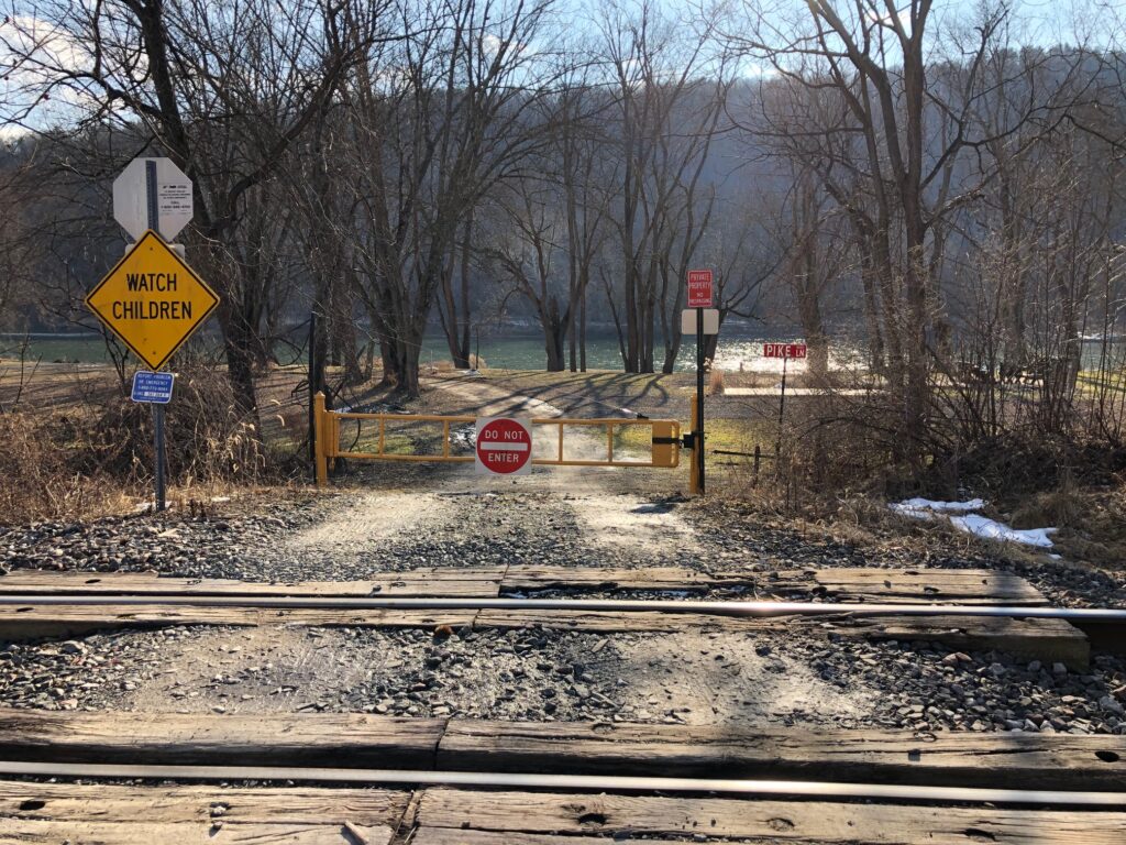 A rail crossing in Bradford County, Pa.