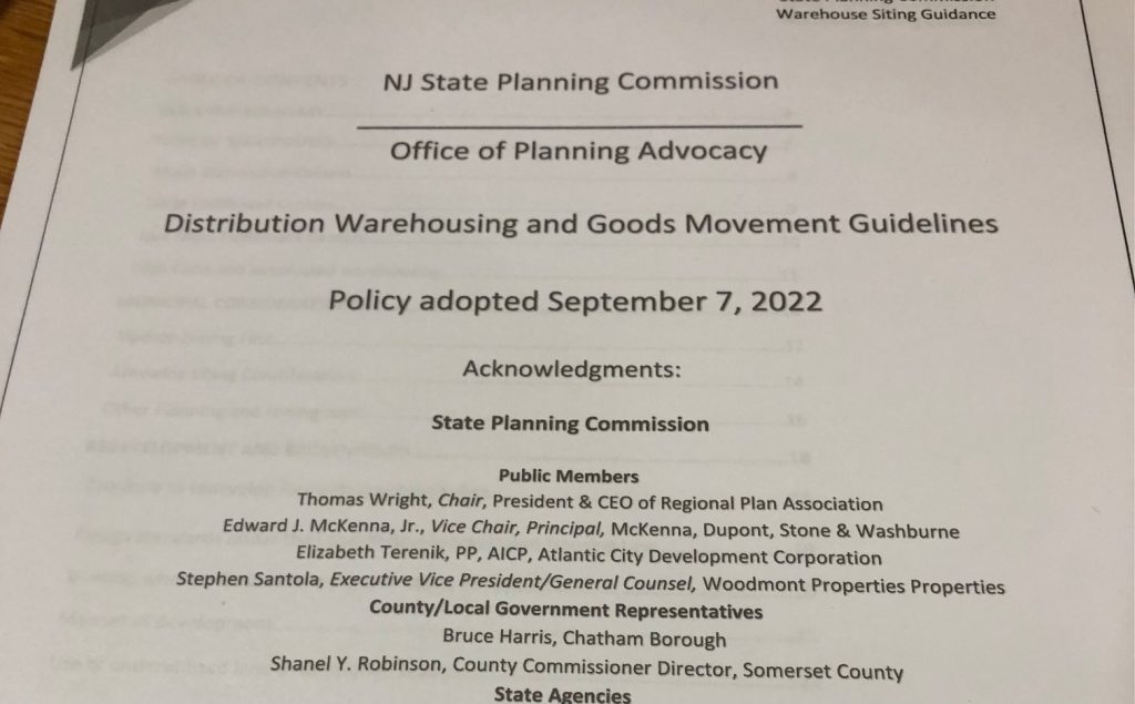 NJ Policy on Warehouses