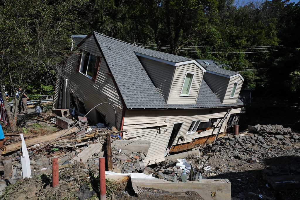 New Jersey government officials visit an area of Lambertville, N.J., damaged by Tropical Storm Ida in September 2021. Photo by Edwin J. Torres/ NJ Governor’s Office