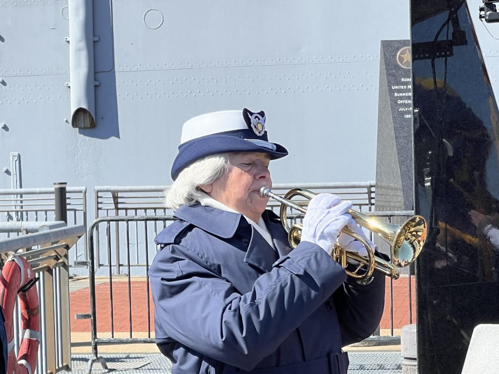 Woman playing trumpet