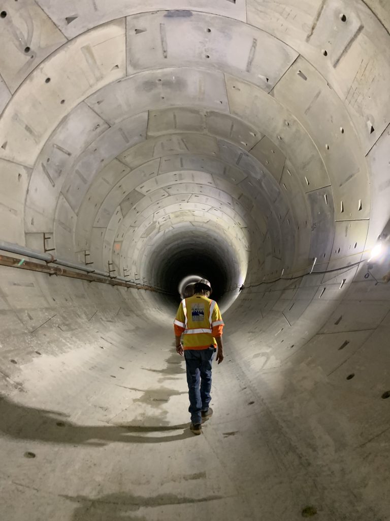 man in tunnel