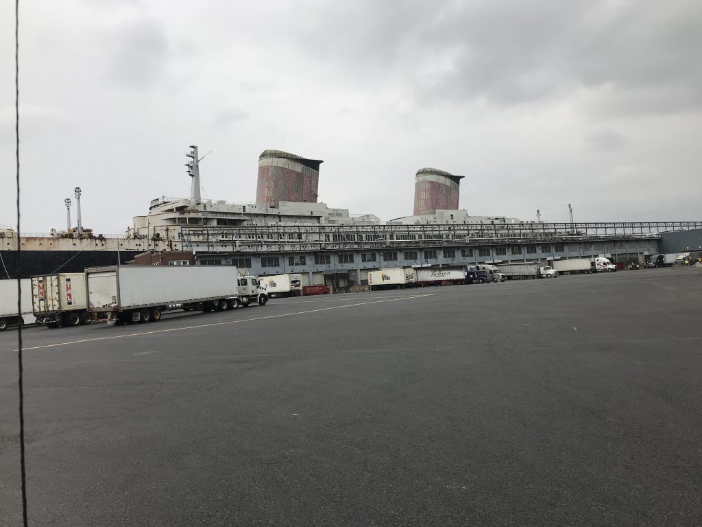 The SS United States berthed in Philadelphia's Pier 82. PHOTO BY MEG MCGUIRE