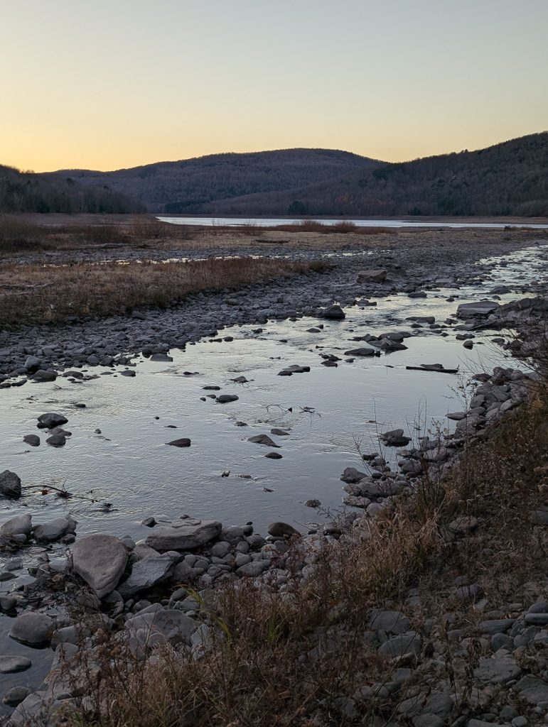 Drought conditions were evident in the Pepacton Reservoir last month.