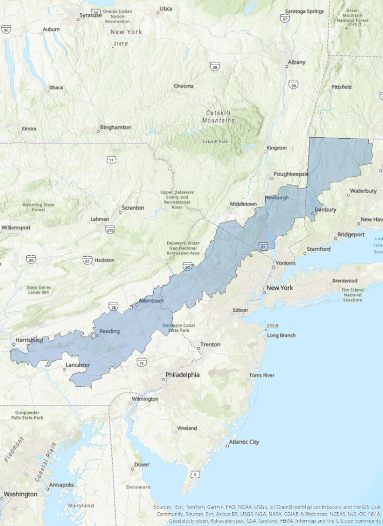 Map of interstate Highlands region