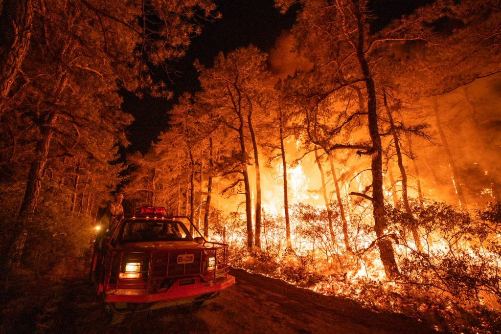 A wildfire in the Pinelands’ Bass River State Forest in Burlington County in late May 2023 was the biggest single forest fire in New Jersey in 2023. It burned almost 5,500 acres and forced authorities to close a campground and part of the Garden State Parkway. Photo courtesy of the New Jersey Department of Environmental Protection