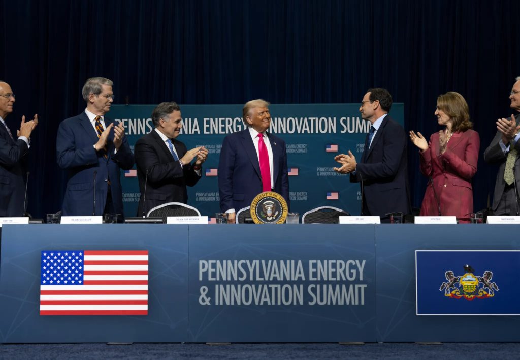 20250721-143223-6f9-Trump President Donald Trump and other officials at the Pennsylvania Energy and Innovation Summit in Pittsburgh this month.