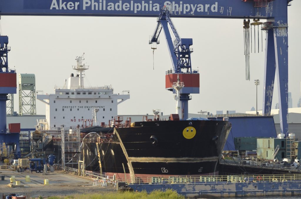 Aker_Philadelphia_Shipyard South Korean President Lee Jae Myung last month visited the Hanwha Shipyard in South Philadelphia. Photo by R'lyeh Imaging