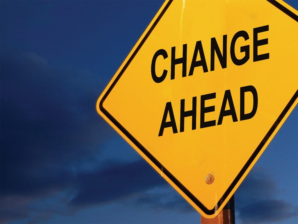 Changes sign