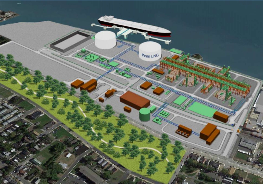 An artist's rendering of the LNG plant from 2024.