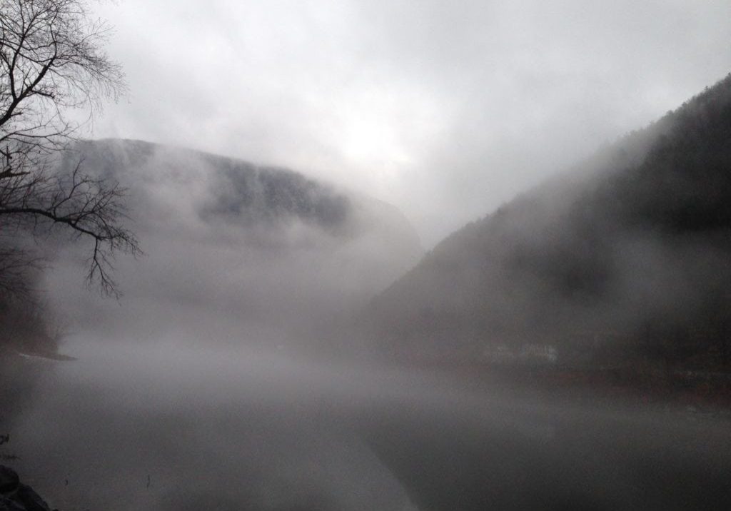 Fog shrouds the gap in Delaware Water Gap National Recreation Areas. DC