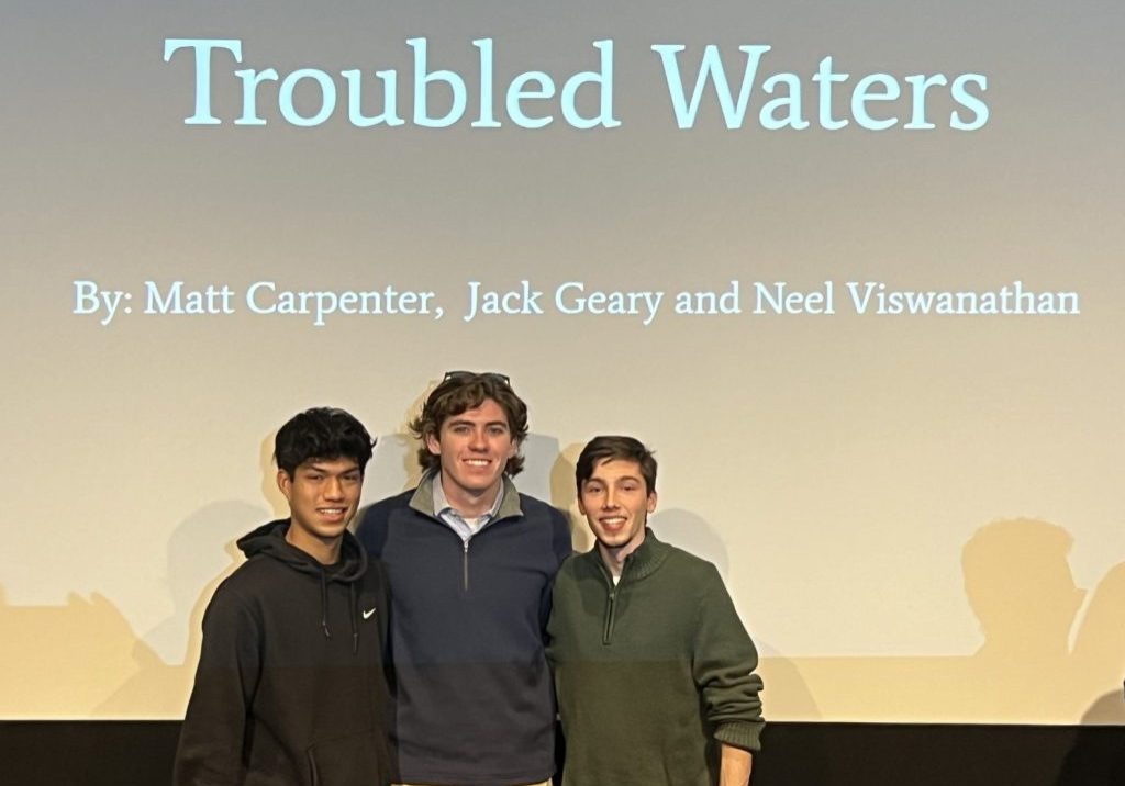 The trio of Marist students who produced the video "Troubled Waters." PHOTO BY MEG MCGUIRE