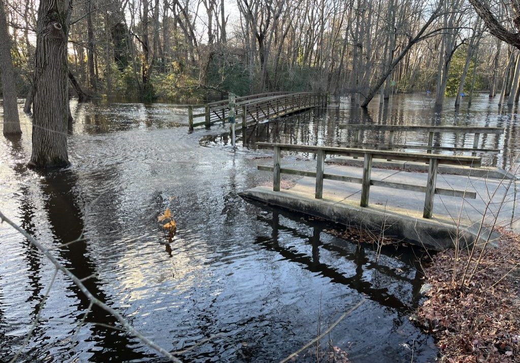Flooding at Silver Lake Park in Dover, Del., on Dec. 18, 2023. PHOTO BY DAVE WOLANSKI
