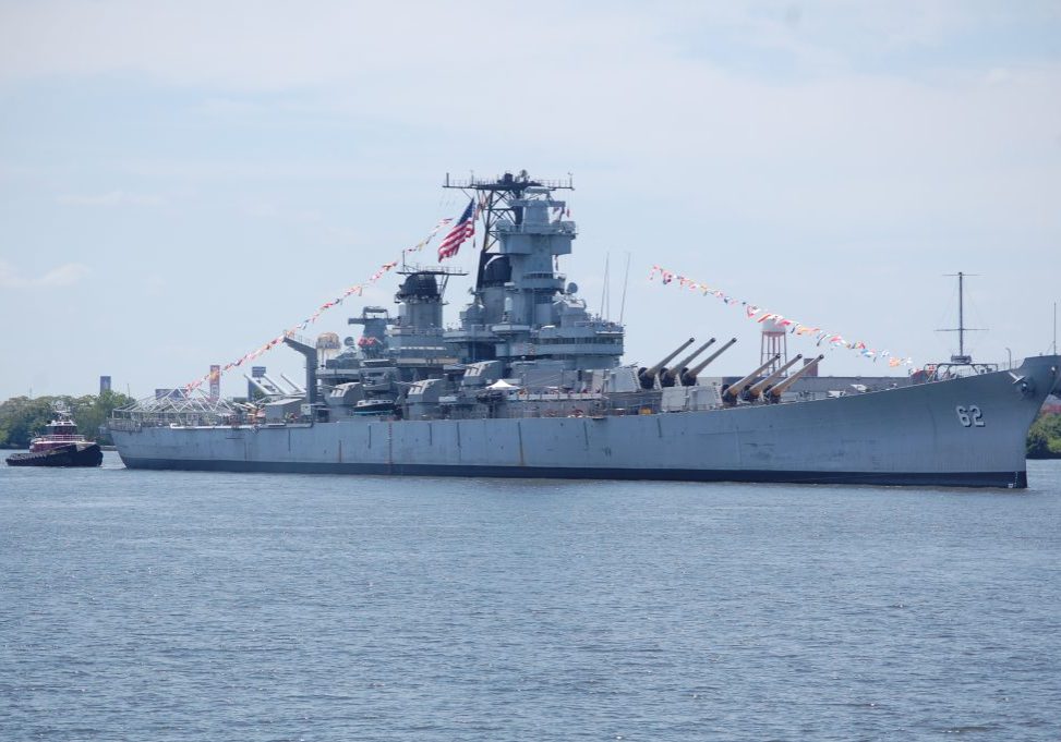 The Battleship New Jersey returned on Thursday to Camden, N.J., after a period of repairs in dry dock. PHOTO BY MICHAEL SHERR