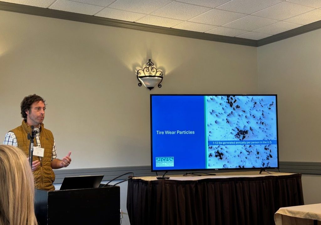 Jeremy Conkle, a senior chemist and toxicologist with the Delaware River Basin Commission, leading a presentation on Wednesday about the presence of the chemical 6-PPDq in the Delaware River watershed. Photo by Chris Mele