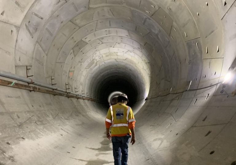 man in tunnel